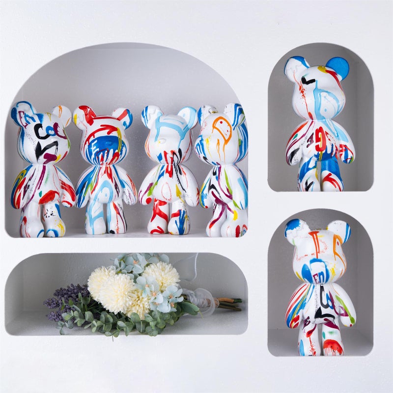 Coniuty Animal Sculpture Resin Bear Statue Decor  Art Figurine Home Ornament Decoration for Office  Living Room  Bedroom  Book Shelf  TV Cabinet  Desktop (Modern Decor) - Image 5
